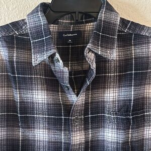 Croft & Barrow Men's Black Plaid Shirt Sz M